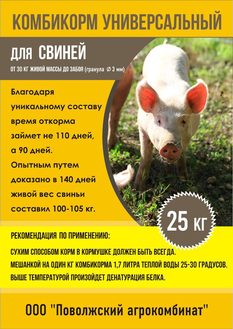 Комбикорм универсальный для свиней